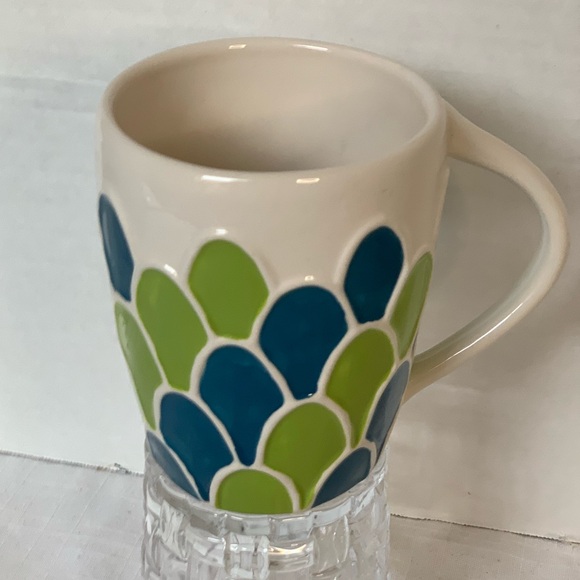 STARBUCKS | Embossed Siren Green and Blue Mug / Cup - Picture 1 of 8